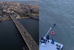 Haliç’te korkutan anlar: Metro köprüsünden düştü