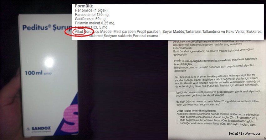 Peditus Şurup'un içinden alkol çıktı!