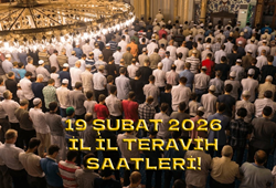 Teravih kaçta başlıyor 19 Şubat 2026? İstanbul, Ankara, İzmir 19 Şubat 2026 Teravih Saati!