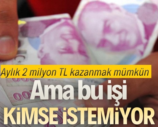 Aylık 2 milyon TL kazanmak mümkün ama bu işi kimse istemiyor