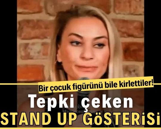 Bir çocuk figürünü bile kirlettiler! Tepki çeken stand up gösterisi