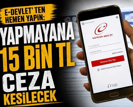 E-Devlet’ten hemen yapın: Yapmayana 15 bin TL ceza kesilecek
