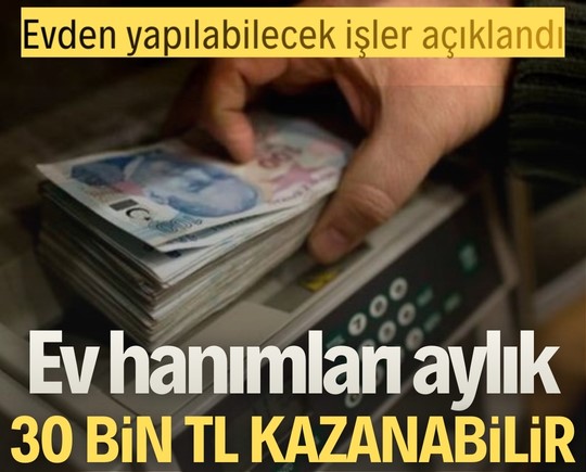 Evden yapılabilecek işler açıklandı: Ev hanımları aylık 30 bin TL kazanabilir