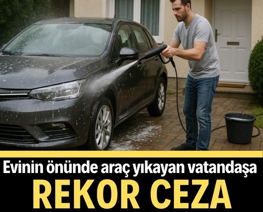 Evinin önünde araç yıkayan vatandaşa rekor ceza