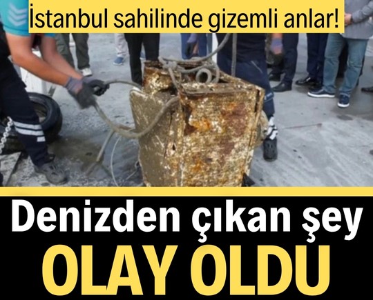 İstanbul sahilinde gizemli anlar! Denizden çıkan şey olay oldu