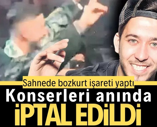Sahnede bozkurt işareti yaptı, konserleri iptal edildi
