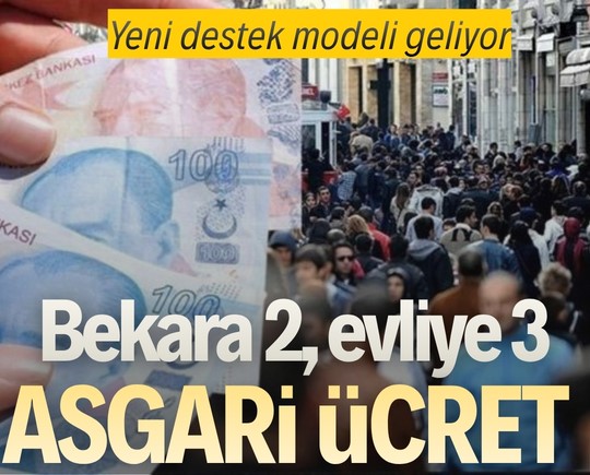 Yeni destek modeli geliyor: Bekara 2, evliye 3 asgari ücret